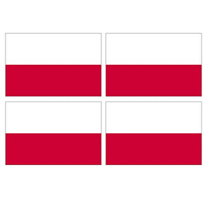 Supstick Lot de 4 Autocollants Stickers Drapeau de Pays Nation Pologne Format 6x4cm