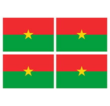 Supstick Lot de 4 Autocollants Stickers Drapeau de Pays Nation Burkina-Faso Format 12x8cm