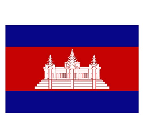 Supstick Lot de 8 Autocollants Stickers Drapeau de Pays Nation Cambodge Format 3x2cm