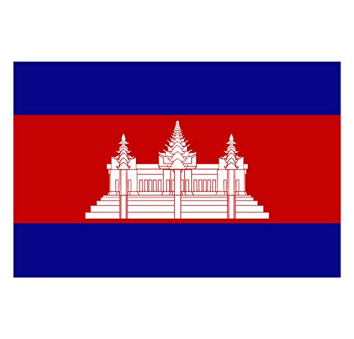 Panneau Rigide Format 18x12cm Drapeau de Pays Nation Cambodge épaisseur 3mm