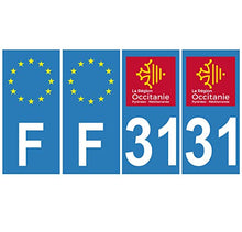 Supstick 4 Stickers Autocollants Plaques Immatriculation Auto Dept 31 Occitanie Bleu Clair Angles Carrés