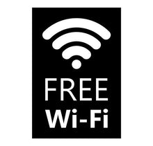 Panneau Rigide Format 15x22cm Free WiFi pour Magasin et Restauration de Couleur Noir épaisseur 3mm