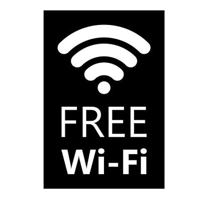Panneau Rigide Format 15x22cm Free WiFi pour Magasin et Restauration de Couleur Noir épaisseur 3mm