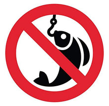 Autocollant stickers interdit de pécher Diamètre 8x8cm - supstick.fr