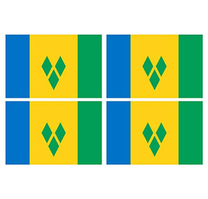 Supstick Lot de 4 Autocollants Stickers Drapeau de Pays Nation Saint-Vincent-et-Les-Grenadines Format 6x4cm