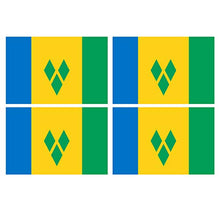 Supstick Lot de 4 Autocollants Stickers Drapeau de Pays Nation Saint-Vincent-et-Les-Grenadines Format 12x8cm