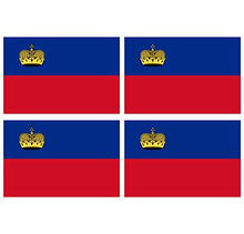 Supstick Lot de 4 Autocollants Stickers Drapeau de Pays Nation lichtenchtein Format 12x8cm