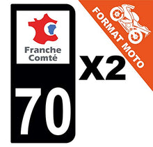 Supstick 2 Stickers Autocollants Plaques Immatriculation Moto Dept 70 Franche Comté Noir 2 Angles Arrondis
