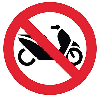Panneau Rigide Interdit au Scooter Diamètre 25x25cm épaisseur 3mm