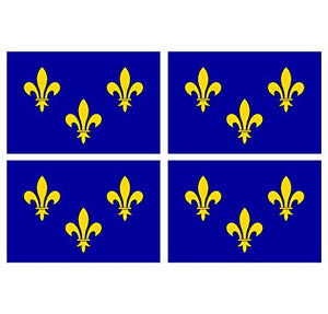 Supstick Lot de 4 Autocollants Stickers Drapeau de département région française ile de France Format 12x8cm