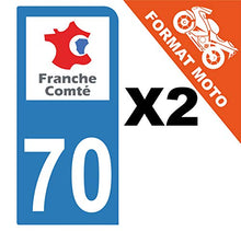 Supstick 2 Stickers Autocollants Plaques Immatriculation Moto Dept 70 Franche Comté Bleu Clair 1 Angle Arrondi