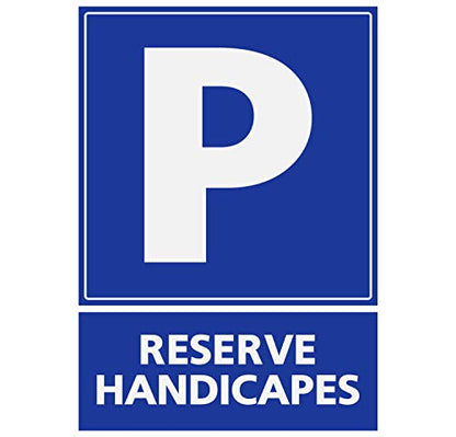 Panneau Rigide Handicapé - Personne à mobilité réduite Parking réservé handicapés 9x12cm épaisseur 3mm
