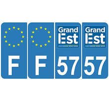 Supstick 4 Stickers Autocollants Plaques Immatriculation Auto Dept 57 Grand Est Bleu Clair Angles Arrondis