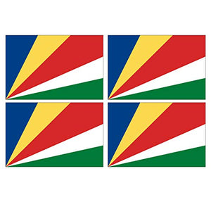 Supstick Lot de 4 Autocollants Stickers Drapeau de Pays Nation Seychelles Format 6x4cm