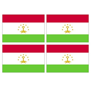 Supstick Lot de 4 Autocollants Stickers Drapeau de Pays Nation Tajikistan Format 6x4cm