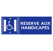 Panneau Rigide Handicapé - Personne à mobilité réduite Ascenseur réservé aux handicapés Format rectangulaire 18x6cm épaisseur 3mm