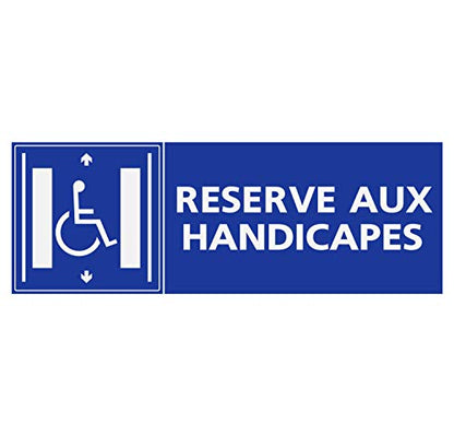 Panneau Rigide Handicapé - Personne à mobilité réduite Ascenseur réservé aux handicapés Format rectangulaire 24x8cm épaisseur 3mm
