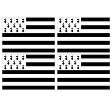 Supstick Lot de 4 Autocollants Stickers Drapeau de département région française Bretagne Format 6x4cm