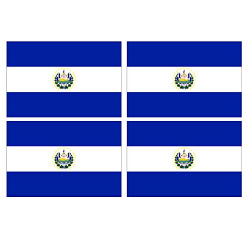 Supstick Lot de 4 Autocollants Stickers Drapeau de Pays Nation Salvador Format 12x8cm