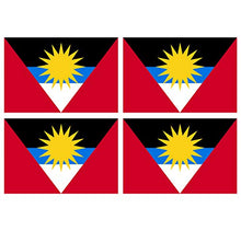 Supstick Lot de 4 Autocollants Stickers Drapeau de Pays Nation Antigua et Barbuda Format 12x8cm