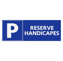 Panneau RigideHandicapé - Personne à mobilité réduite Parking réservé handicapés 24x8cm épaisseur 3mm