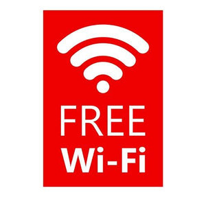 Supstick Autocollant Stickers Free WiFi pour Magasin et Restauration de Couleur Rouge et au Format 6x9cm - supstick.fr