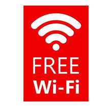 Supstick Autocollant Stickers Free WiFi pour Magasin et Restauration de Couleur Rouge et au Format 9x13cm - supstick.fr