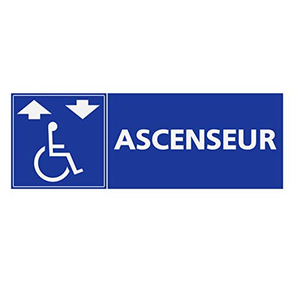Panneau Rigide Handicapé - Personne à mobilité réduite Ascenseur Format rectangulaire 24x8cm épaisseur 3mm