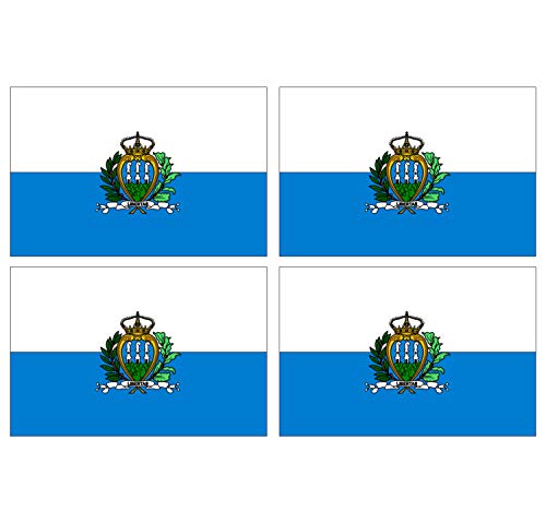 Supstick Lot de 4 Autocollants Stickers Drapeau de Pays Nation san Marin Format 12x8cm