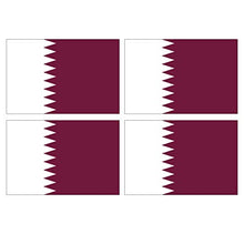 Supstick Lot de 4 Autocollants Stickers Drapeau de Pays Nation Qatar Format 12x8cm
