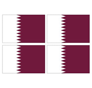 Supstick Lot de 4 Autocollants Stickers Drapeau de Pays Nation Qatar Format 12x8cm