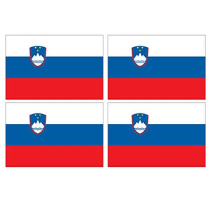 Supstick Lot de 4 Autocollants Stickers Drapeau de Pays Nation slovènie Format 6x4cm