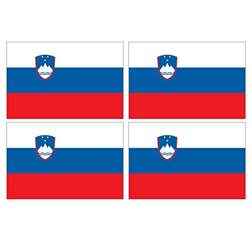 Supstick Lot de 4 Autocollants Stickers Drapeau de Pays Nation slovènie Format 12x8cm