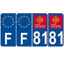 Supstick 4 Stickers Autocollants Plaques Immatriculation Auto Dept 81 Occitanie Bleu Foncé Angles Arrondis