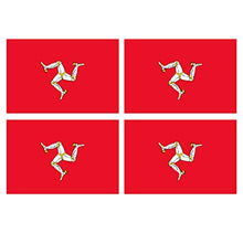 Supstick Lot de 4 Autocollants Stickers Drapeau de Pays Nation ile de Man Format 12x8cm