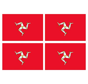 Supstick Lot de 4 Autocollants Stickers Drapeau de Pays Nation ile de Man Format 12x8cm