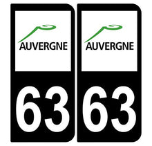 Supstick 2 Stickers Autocollants Plaques Immatriculation Auto Dept 63 Auvergne Noir Angles Arrondis