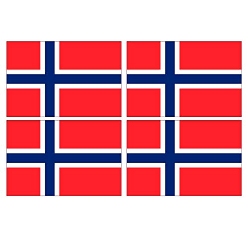 Supstick Lot de 4 Autocollants Stickers Drapeau de Pays Nation iles de bouvet Format 12x8cm