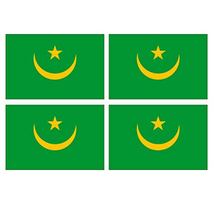 Supstick Lot de 4 Autocollants Stickers Drapeau de Pays Nation Mauritanie Format 12x8cm