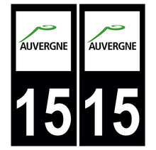 Supstick 2 Stickers Autocollants Plaques Immatriculation Auto Dept 15 Auvergne Noir Angles Carrés