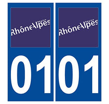 Supstick 2 Stickers Autocollants Plaques Immatriculation Auto Dept 01 Rhône Alpes Bleu Foncé Angles Carrés