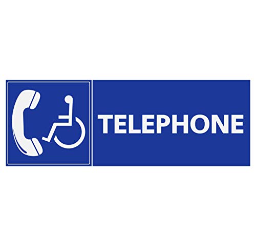 Panneau Rigide Handicapé - Personne à mobilité réduite téléphone Format rectangulaire 10x30cm épaisseur 3mm