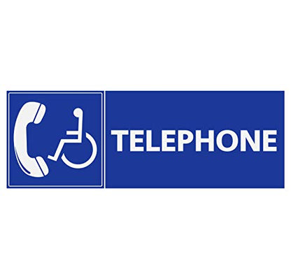 Panneau Rigide Handicapé - Personne à mobilité réduite téléphone Format rectangulaire 10x30cm épaisseur 3mm