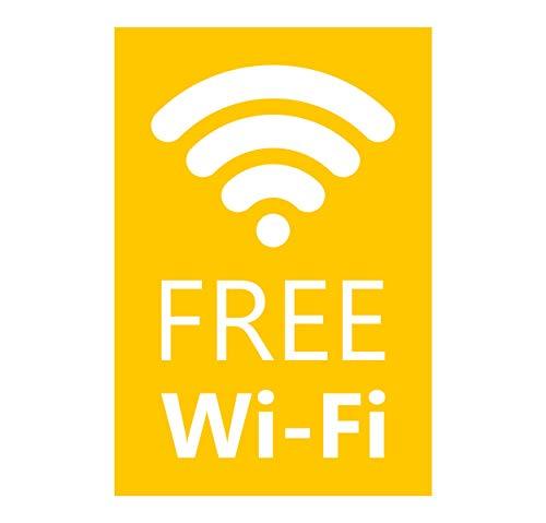 Supstick Autocollant Stickers Free WiFi pour Magasin et Restauration de Couleur Jaune et au Format 12x17,5cm - supstick.fr