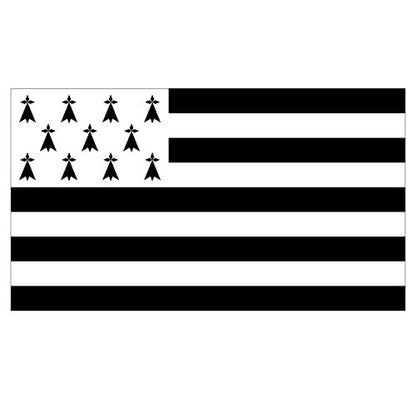 Panneau Rigide Format 18x12cm Drapeau de région française Bretagne épaisseur 3mm