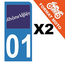 Supstick 2 Stickers Autocollants Plaques Immatriculation Moto Dept 01 Rhône Alpes Bleu Clair 1 Angle Arrondi
