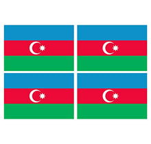 Supstick Lot de 4 Autocollants Stickers Drapeau de Pays Nation azerbaidjan Format 12x8cm
