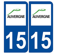 Supstick 2 Stickers Autocollants Plaques Immatriculation Auto Dept 15 Auvergne Bleu Foncé Angles Arrondis