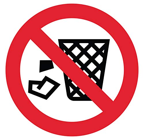 Panneau Rigide Interdit de Jeter des déchets au Sol Diamètre 20x20cm épaisseur 3mm