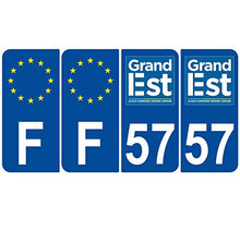 Supstick 4 Stickers Autocollants Plaques Immatriculation Auto Dept 57 Grand Est Bleu Foncé Angles Arrondis
